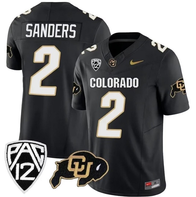 Men's Colorado Buffaloes #2 Shedeur Sanders Black 2023 F.U.S.E. Stitched Football Jersey Men's Colorado Buffaloes #2 Shedeur Sanders Black 2023 F.U.S.E. Stitched Football Jersey